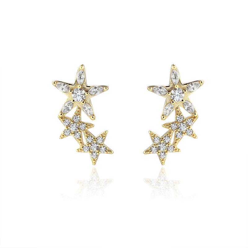 925 Sterling Silver Star Earrings Studs
