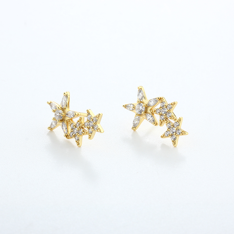 925 Sterling Silver Star Earrings Studs