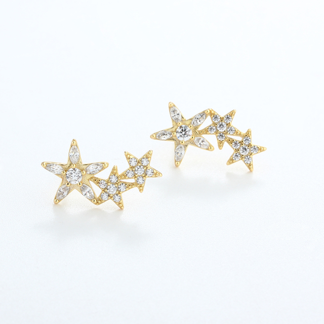 925 Sterling Silver Star Earrings Studs
