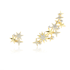 925 Sterling Silver AB Star Earrings Studs and Earclips