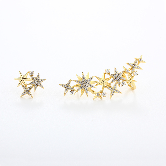 925 Sterling Silver AB Star Earrings Studs and Earclips