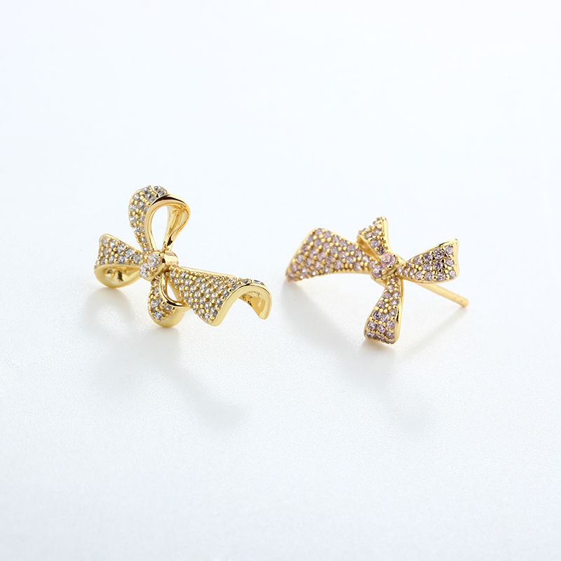 925 Sterling Silver Big Bow Earrings Studs