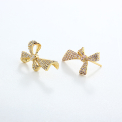 925 Sterling Silver Big Bow Earrings Studs