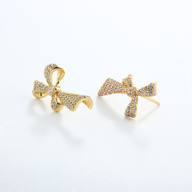 925 Sterling Silver Big Bow Earrings Studs