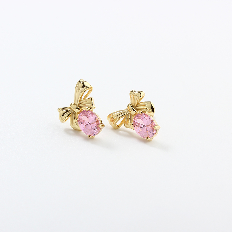 925 Sterling Silver 6*8mm CZ Bee Earrings Studs