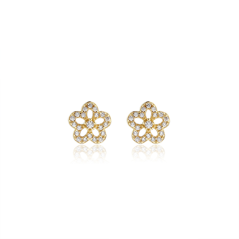 925 Sterling Silver Flower Earrings Studs