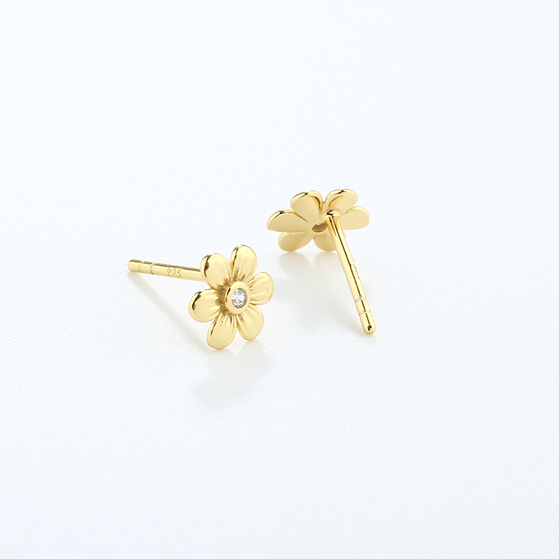925 Sterling Silver 7mm Flower Earrings Studs