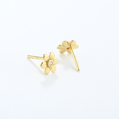 925 Sterling Silver 7mm Flower Earrings Studs