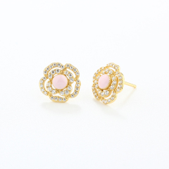 925 Sterling Silver Rose Flower Earrings Studs