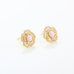 925 Sterling Silver Rose Flower Earrings Studs