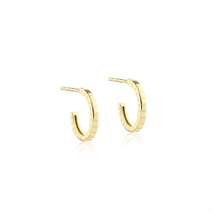 925 Sterling Silver 14mm Line Earrings Studs