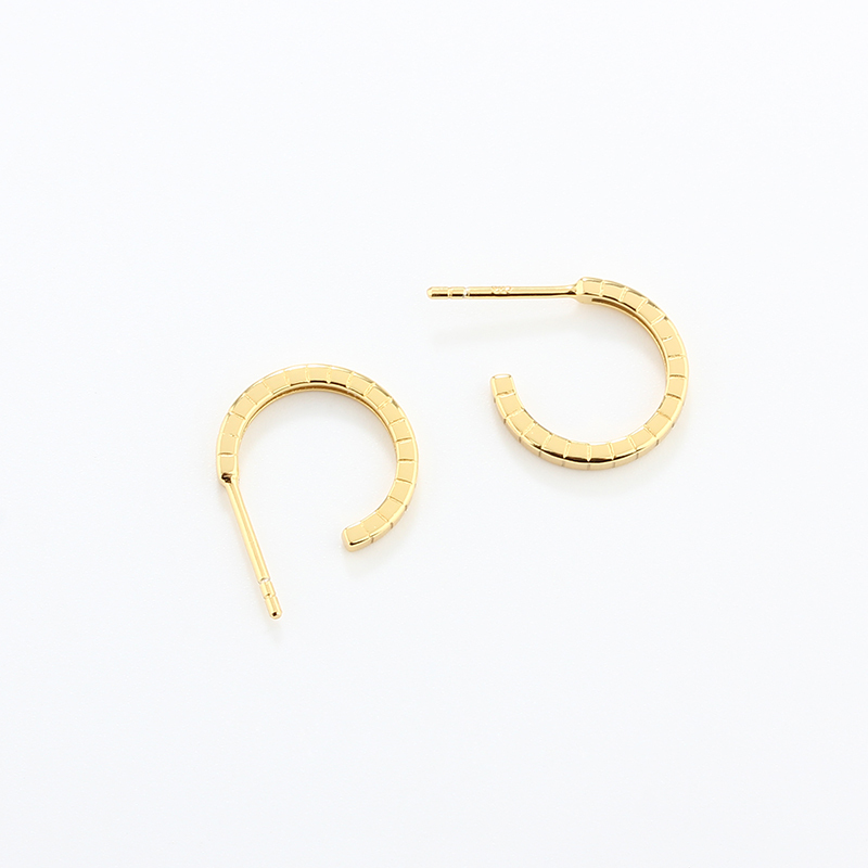 925 Sterling Silver 14mm Line Earrings Studs
