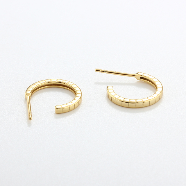 925 Sterling Silver 14mm Line Earrings Studs
