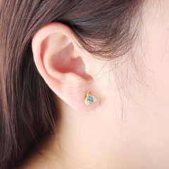 925 Sterling Silver CZ Bee Earrings Studs