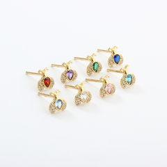 925 Sterling Silver CZ Bee Earrings Studs