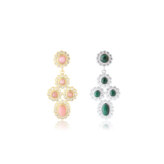 925 Sterling Silver Vintage Wedding Gemstone Stud Earrings