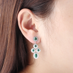925 Sterling Silver Vintage Wedding Gemstone Stud Earrings