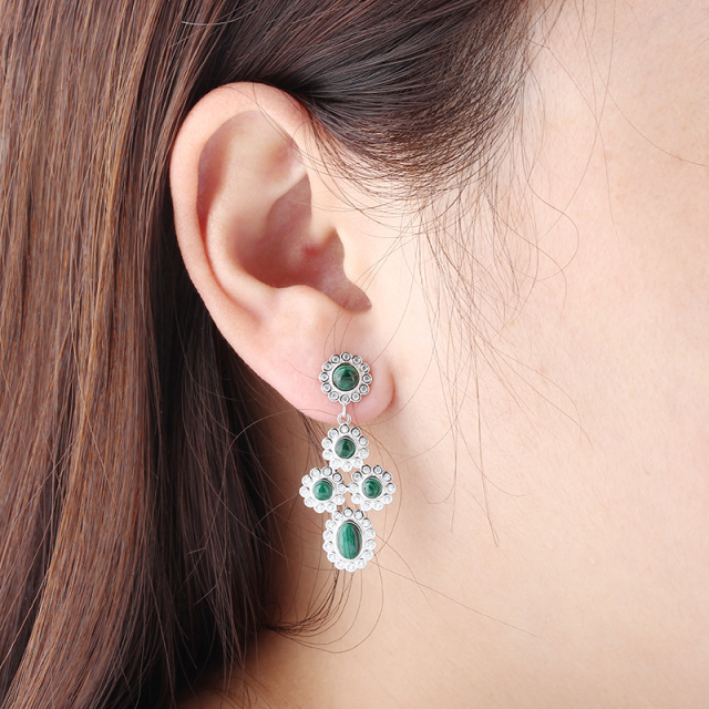 925 Sterling Silver Vintage Wedding Gemstone Stud Earrings