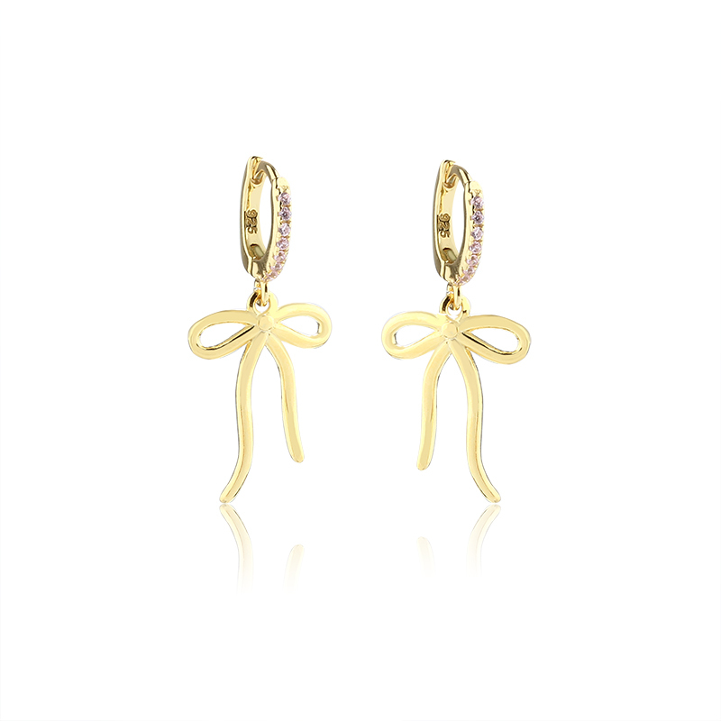 925 Sterling Silver Bow Hoop Earrings