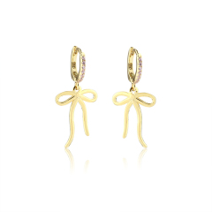 925 Sterling Silver Bow Hoop Earrings