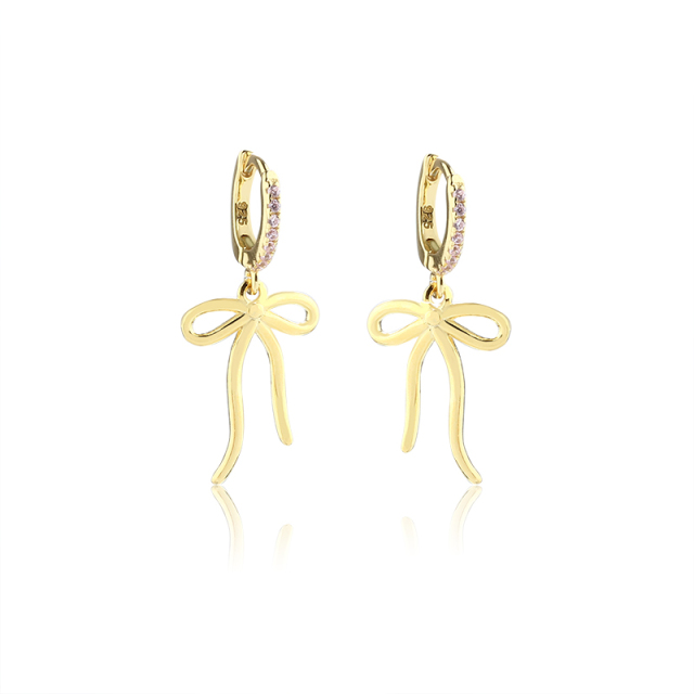 925 Sterling Silver Bow Hoop Earrings