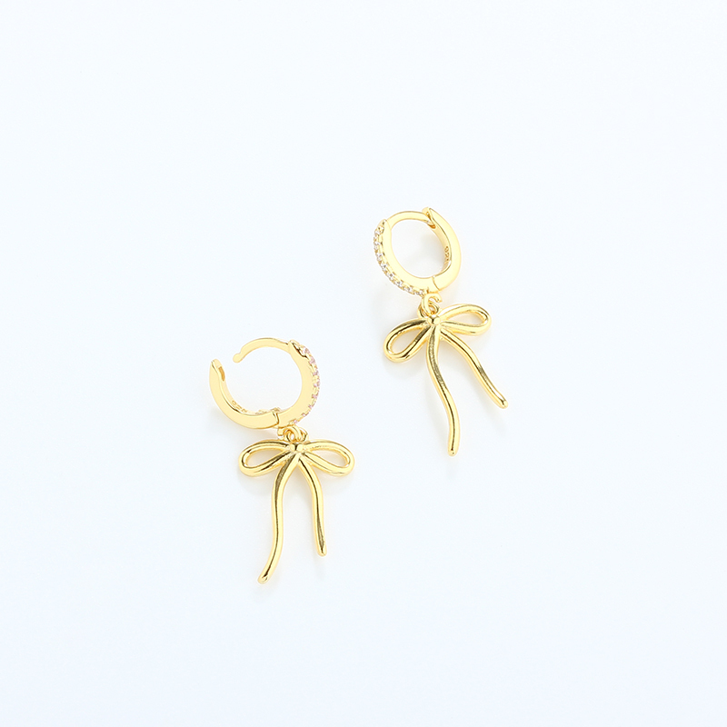 925 Sterling Silver Bow Hoop Earrings