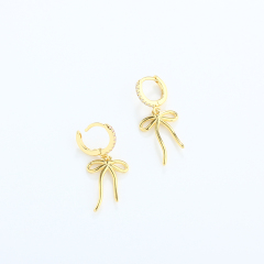 925 Sterling Silver Bow Hoop Earrings