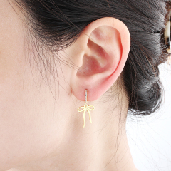 925 Sterling Silver Bow Hoop Earrings