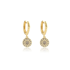 925 Sterling Silver Sun Hoop Earrings