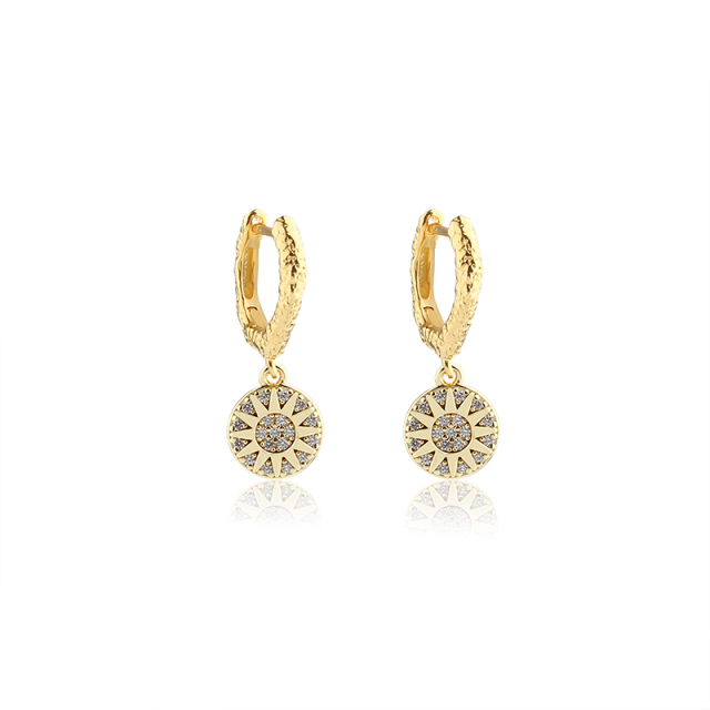 925 Sterling Silver Sun Hoop Earrings