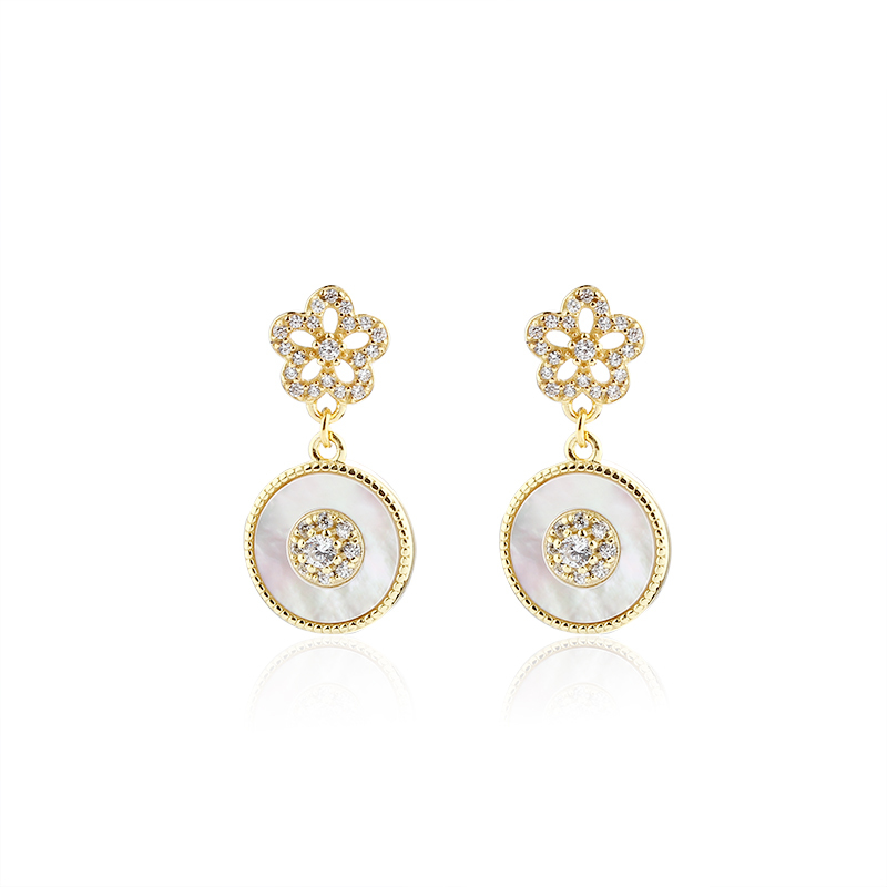 925 Sterling Silver White Mother Pearl Earrings