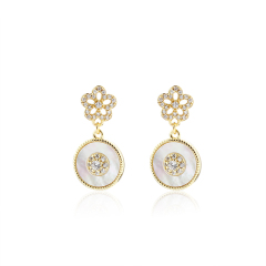 925 Sterling Silver White Mother Pearl Earrings