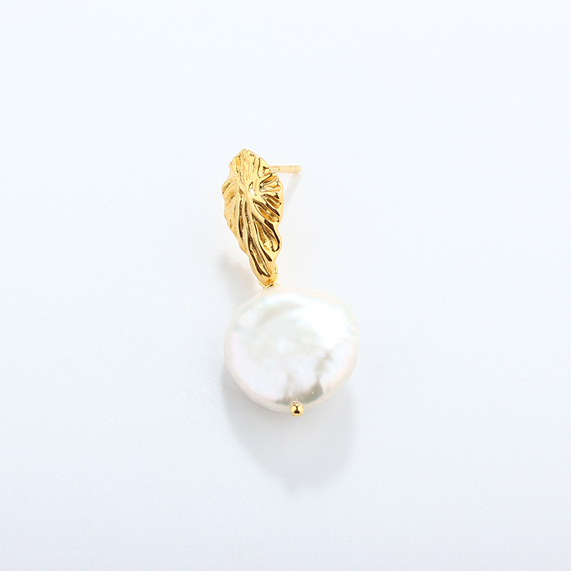 925 Sterling Silver Baroque Pearl Earrings Studs