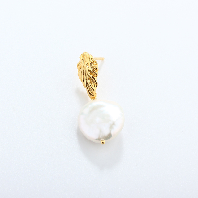 925 Sterling Silver Baroque Pearl Earrings Studs