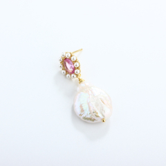 925 Sterling Silver Baroque Pearl Earrings Studs