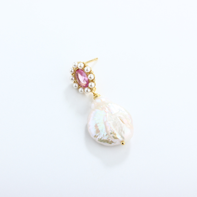 925 Sterling Silver Baroque Pearl Earrings Studs