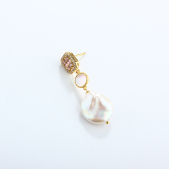 925 Sterling Silver Baroque Pearl Earrings Studs