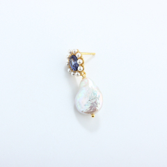 925 Sterling Silver Baroque Pearl Earrings Studs