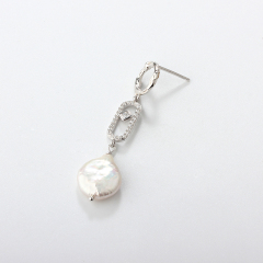 925 Sterling Silver Baroque Pearl Earrings Studs