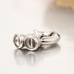925 Sterling Silver Spring Clasp With Two End Cap
