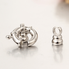 925 Sterling Silver Spring Clasp With Two End Cap