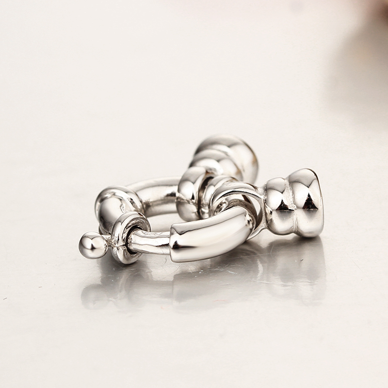 925 Sterling Silver Spring Clasp With Two End Cap