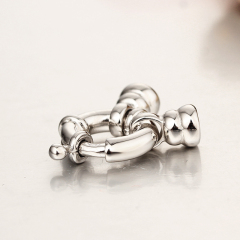 925 Sterling Silver Spring Clasp With Two End Cap