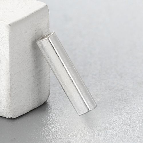 925 Sterling Silver 10mm Polish Square Tube Beads