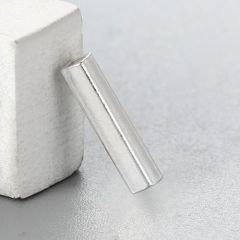 925 Sterling Silver 10mm Polish Square Tube Beads