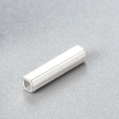 925 Sterling Silver 10mm Polish Square Tube Beads