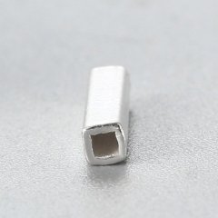 925 Sterling Silver 10mm Polish Square Tube Beads