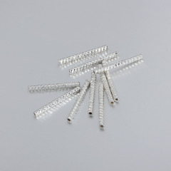 925 Sterling Silver Long Bling Tube Beads