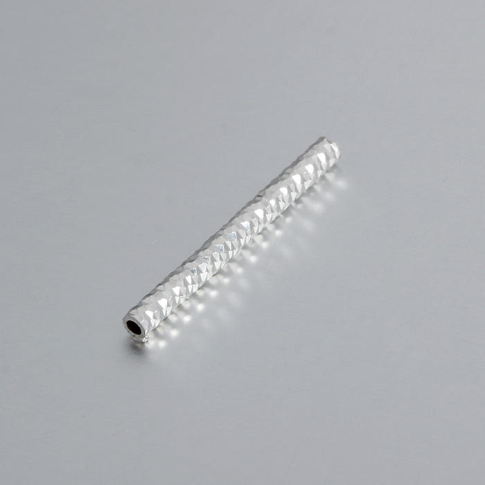 925 Sterling Silver Long Bling Tube Beads