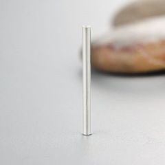 925 Sterling Silver Long Pure Tube Beads